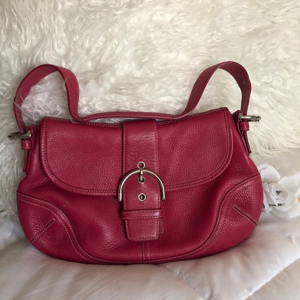 Authentic Coach Fuchsia/Silver Small Purse